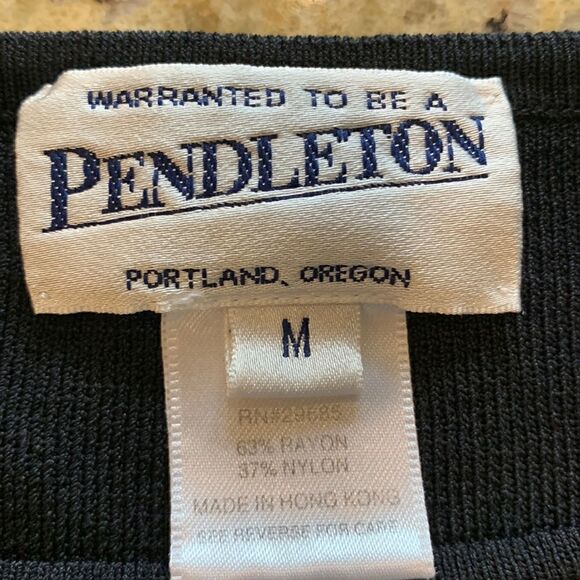 Vintage Pendleton Sweater‎ Top Black Rayon Pullover 3/4 Sleeve size medium - Picture 4 of 4